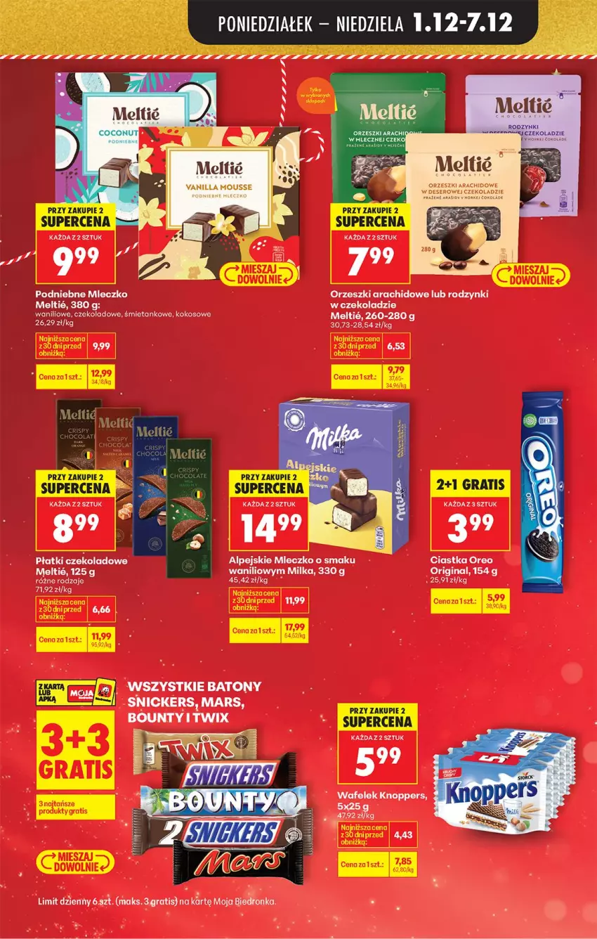 Gazetka promocyjna Biedronka - Od Poniedziałku - ważna 01.12 do 06.12.2025 - strona 21 - produkty: Baton, Ciastka, Gin, Gra, Mleczko, Oreo, Orzeszki, Rodzynki, Wafelek