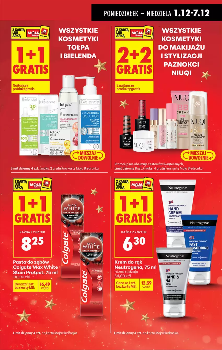 Gazetka promocyjna Biedronka - Od Poniedziałku - ważna 01.12 do 06.12.2025 - strona 25 - produkty: Bielenda, Colgate, Gra, LG, Makijaż, Neutrogena, Tołpa