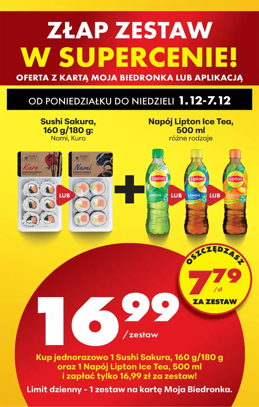 Gazetka promocyjna Biedronka - Od Poniedziałku - ważna 01.12 do 06.12.2025 - strona 26 - produkty: Ice tea, Lipton, Napój, Sushi