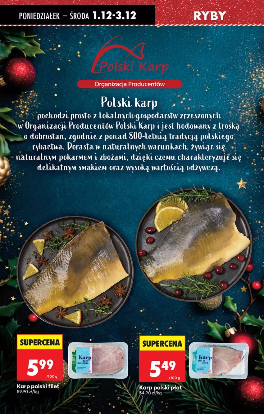 Gazetka promocyjna Biedronka - Od Poniedziałku - ważna 01.12 do 06.12.2025 - strona 43 - produkty: Karp, Ryba, Sok