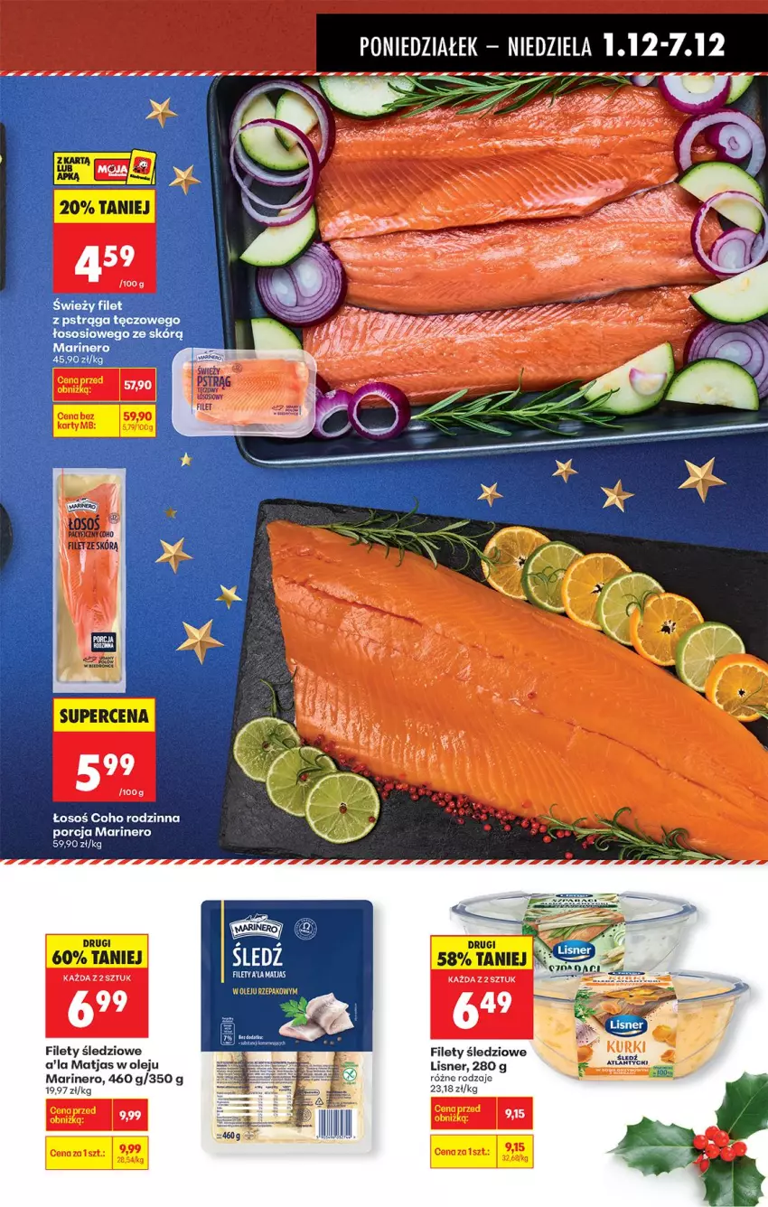 Gazetka promocyjna Biedronka - Od Poniedziałku - ważna 01.12 do 06.12.2025 - strona 45 - produkty: Fa, Filet z pstrąga, Lisner, Matjas, Olej, Por, Pstrąg, Tera
