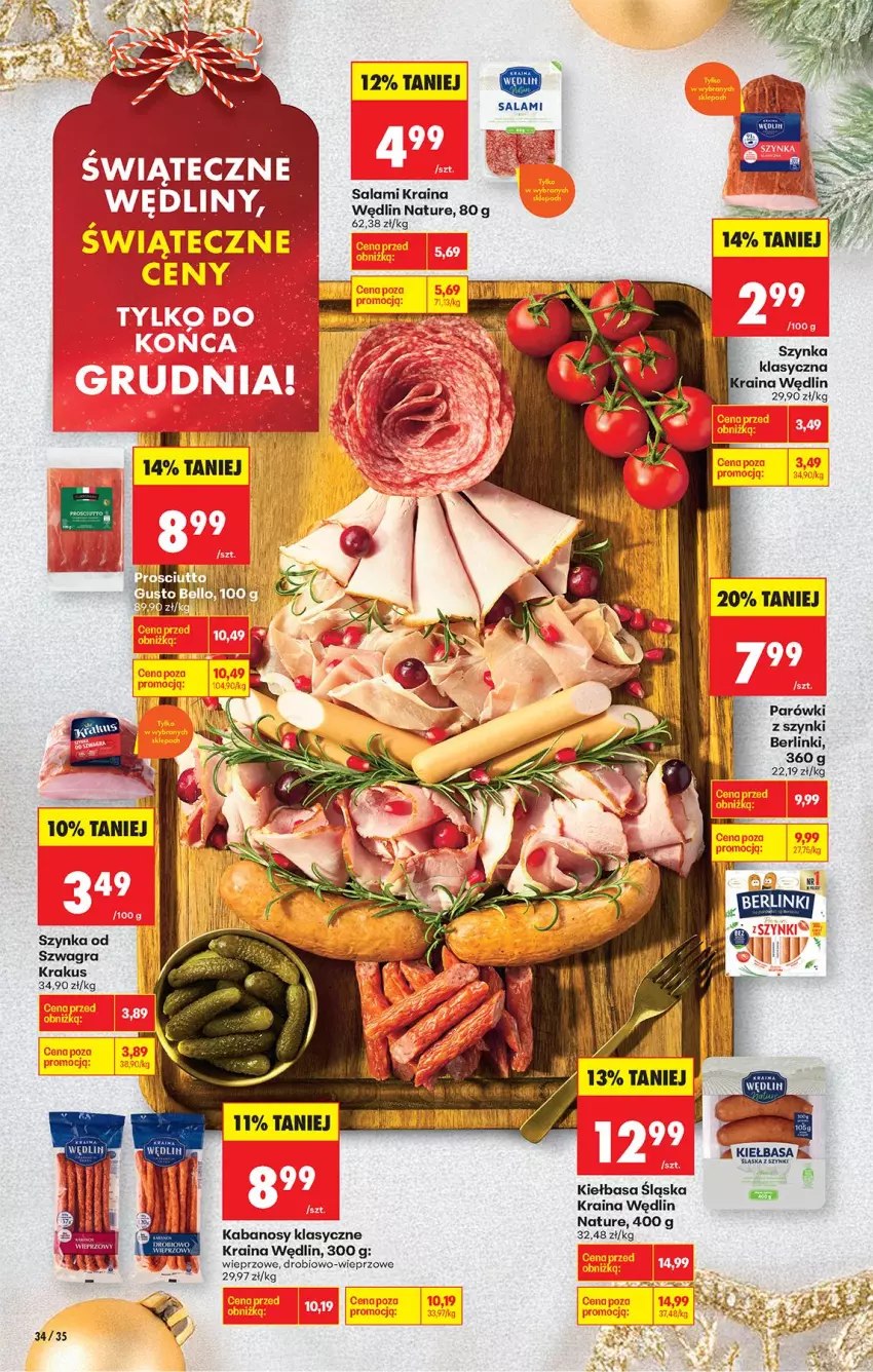 Gazetka promocyjna Biedronka - Od Poniedziałku - ważna 01.12 do 06.12.2025 - strona 48 - produkty: Berlinki, Gra, Kabanos, Kiełbasa, Kiełbasa śląska, Krakus, Parówki, Parówki z szynki, Rum, Salami, Szynka