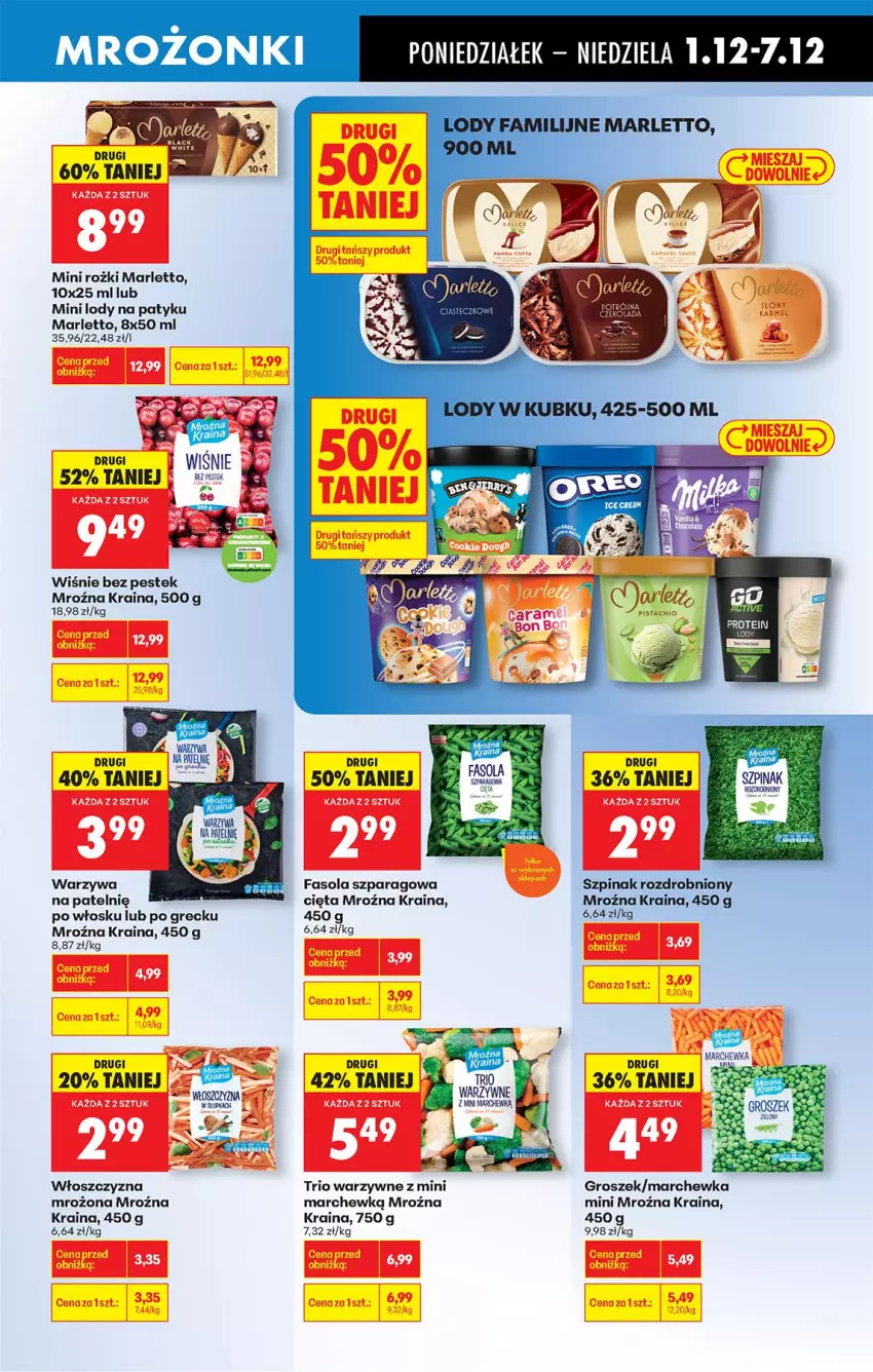 Gazetka promocyjna Biedronka - Od Poniedziałku - ważna 01.12 do 06.12.2025 - strona 53 - produkty: Fa, Fasola, Fasola szparagowa, Groszek, Lody, Marchewka, Stek, Szpinak, Warzywa