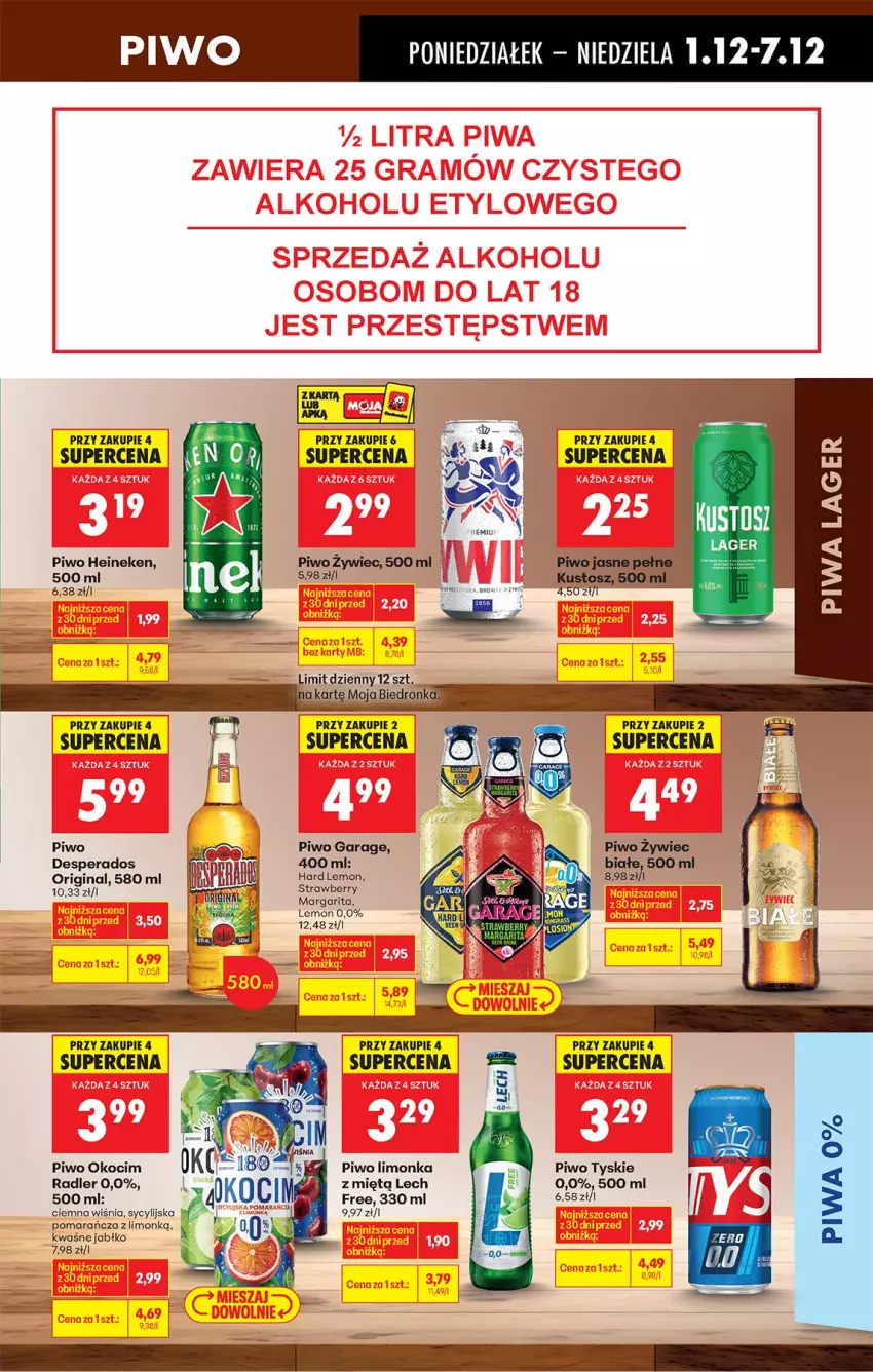 Gazetka promocyjna Biedronka - Od Poniedziałku - ważna 01.12 do 06.12.2025 - strona 69 - produkty: Desperados, Gin, Heineken, Koc, Limonka, Okocim, Piwa, Piwo, Radler, Tyskie