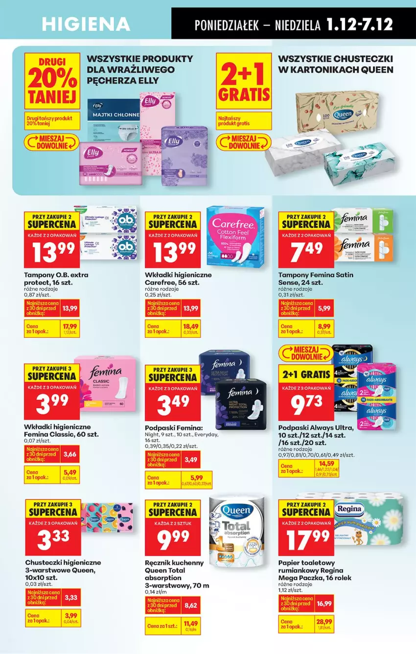 Gazetka promocyjna Biedronka - Od Poniedziałku - ważna 01.12 do 06.12.2025 - strona 75 - produkty: Always, Always Ultra, Carefree, Chusteczki, Gin, Gra, Majtki, O.B., Papier, Papier toaletowy, Podpaski, Ręcznik, Ręcznik kuchenny, Rum, Sati, Tampony, Tonik, Wkładki