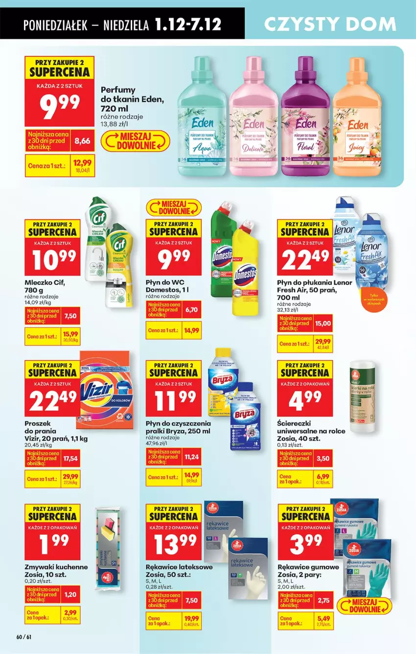 Gazetka promocyjna Biedronka - Od Poniedziałku - ważna 01.12 do 06.12.2025 - strona 78 - produkty: Bryza, Cif, Domestos, Fa, Lenor, Lion, Mleczko, Perfum, Płyn do płukania, Płyn do wc, Pralki, Proszek do prania, Rękawice, Rękawice lateksowe, Tran, Vizir, Zmywaki kuchenne