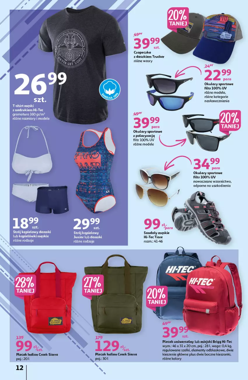 Gazetka promocyjna Auchan - Letnie przyjemności Hipermarkety - ważna 04.06 do 09.06.2021 - strona 12 - produkty: Hi-Tec, Plecak, Por, Sandał, Sport, Waga