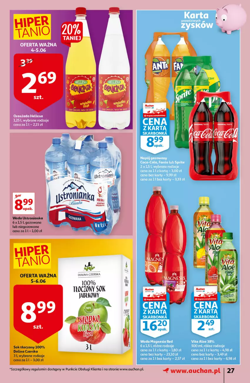 Gazetka promocyjna Auchan - Letnie przyjemności Hipermarkety - ważna 04.06 do 09.06.2021 - strona 27 - produkty: Sok, Woda