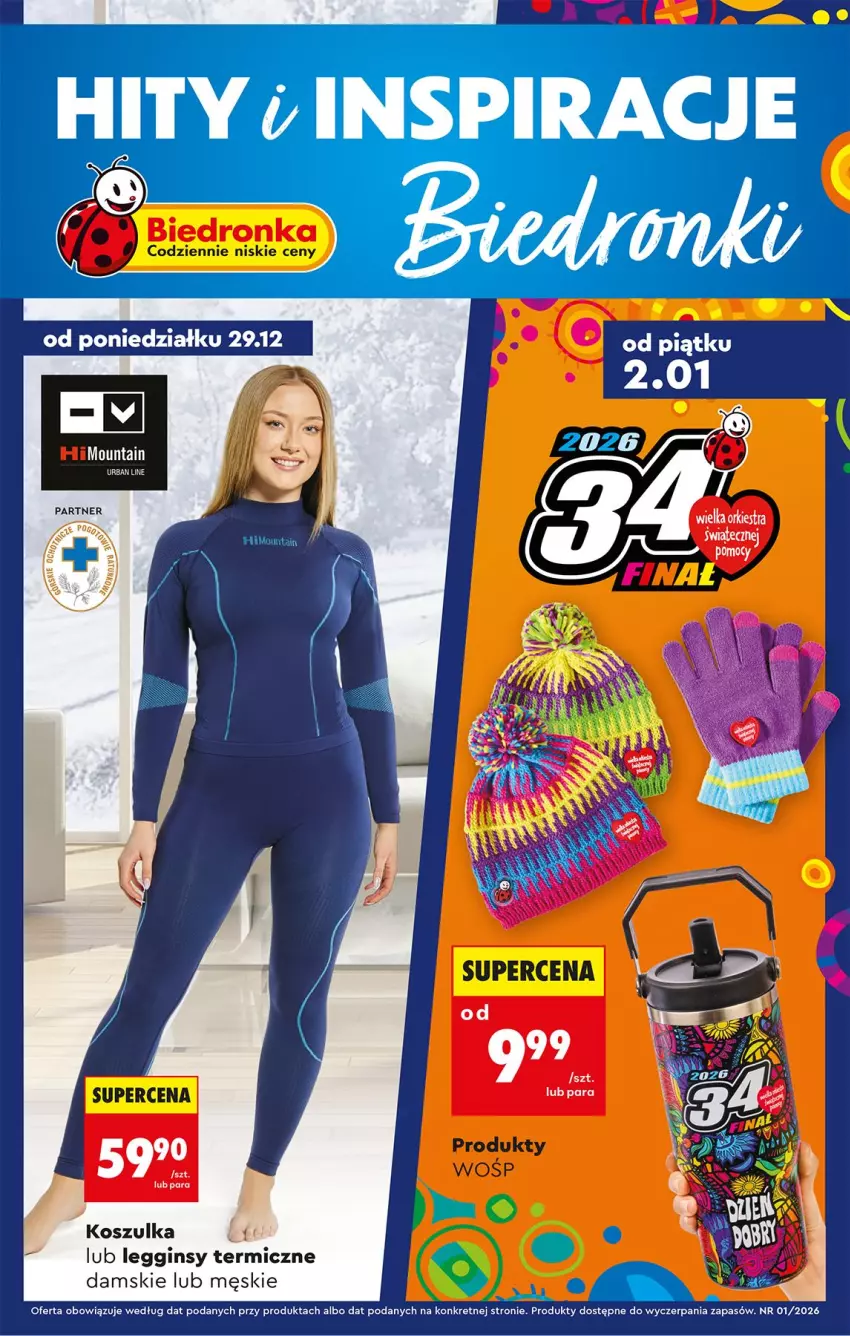 Gazetka promocyjna Biedronka - Okazje Tygodnia - ważna 29.12.2025 do 10.01.2026 - strona 1 - produkty: Gin, Kosz, Koszulka, Kret, Legginsy, LG