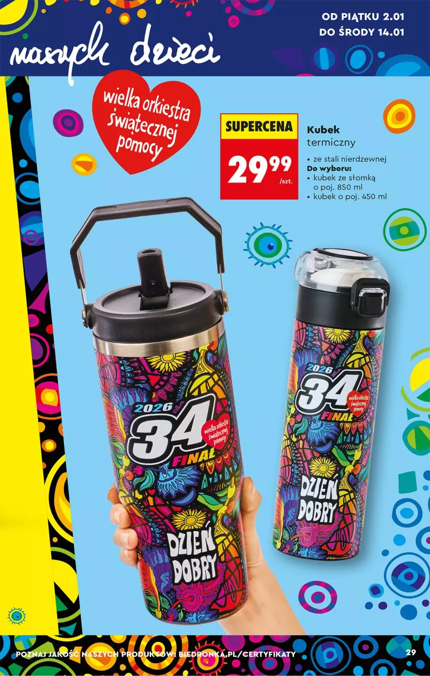 Gazetka promocyjna Biedronka - Okazje Tygodnia - ważna 29.12.2025 do 10.01.2026 - strona 33 - produkty: Kubek, Kubek termiczny