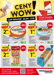 Gazetka promocyjna Intermarche - Gazetka - ważna od 09.10 do 09.10.2024 - strona 1 - produkty: Serek wiejski, Parówki sokoliki, Sok, Ser, Piątnica, Sokołów, Parówki, Serek, Chleb tostowy, Delma, Chleb