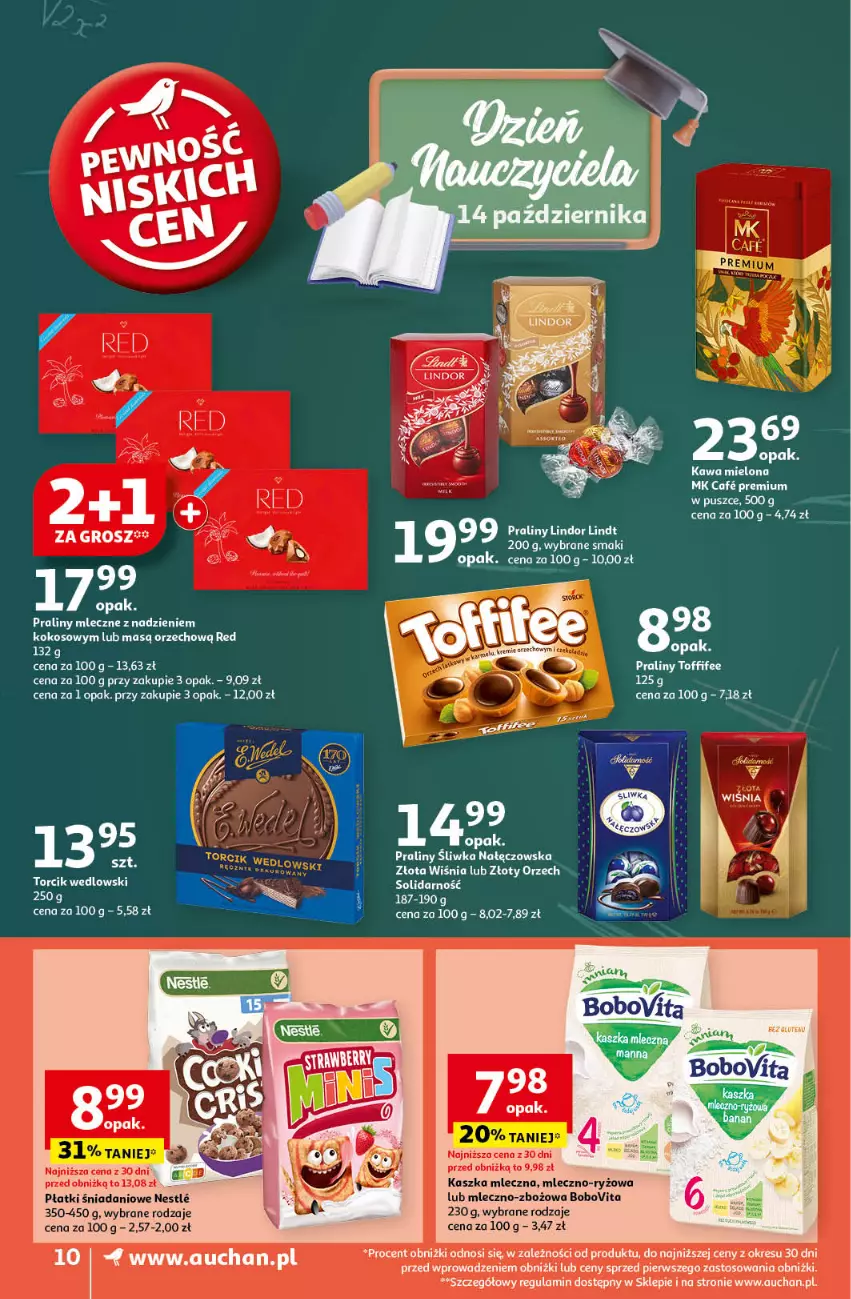 Gazetka promocyjna Auchan - Pewność Niskich Cen Supermarket - ważna 10.10 do 16.10.2024 - strona 10 - produkty: BoboVita, Danio, Kawa, Kawa mielona, Kokos, LG, Praliny, Ryż, Toffifee