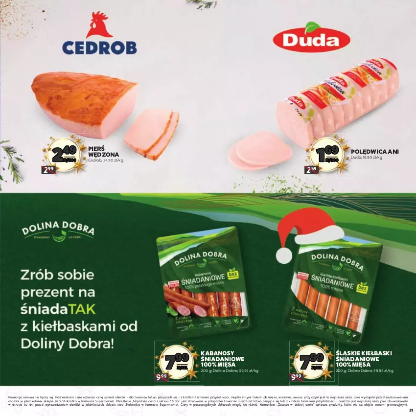 Gazetka promocyjna Stokrotka - Mikołajki - ważna 21.11.2023 do 11.12.2024 - strona 51 - produkty: Danio, Duda, Kabanos, Mięso, Owoce, Polędwica, Warzywa