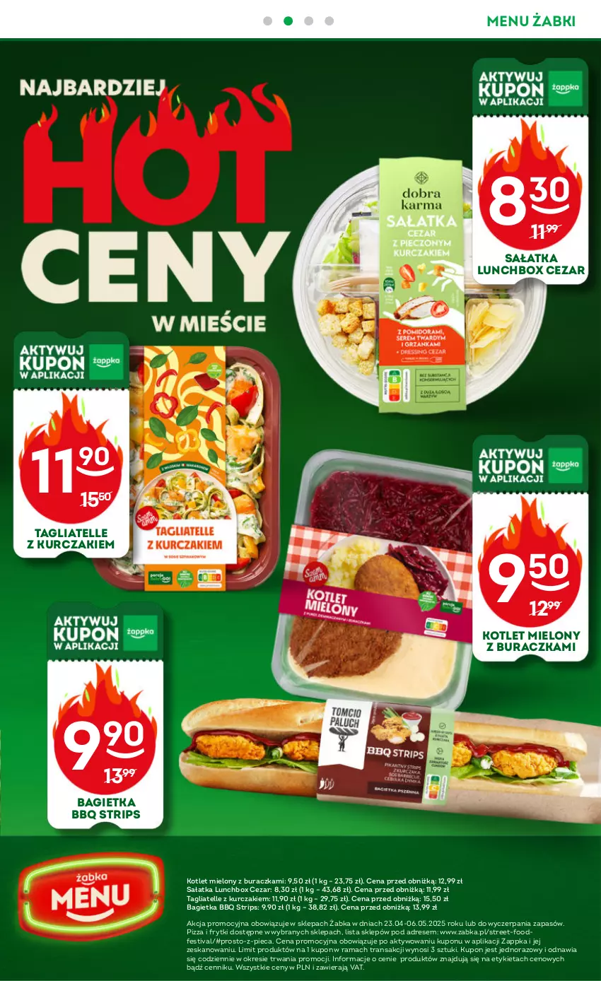 Gazetka promocyjna Żabka - ważna 23.04 do 06.05.2025 - strona 7 - produkty: Bagietka, Dres, Frytki, Kotlet, Kurczak, Piec, Pizza, Rama, Sałat, Sałatka, Tagliatelle, Tran