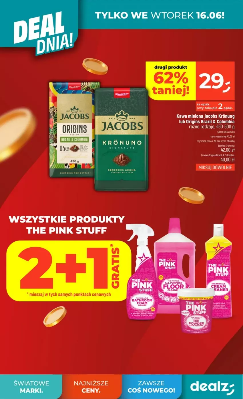 Gazetka promocyjna Dealz - DEAL DNIA - ważna 11.06 do 17.06.2026 - strona 4 - produkty: Gin, Jacobs, Kawa, Kawa mielona