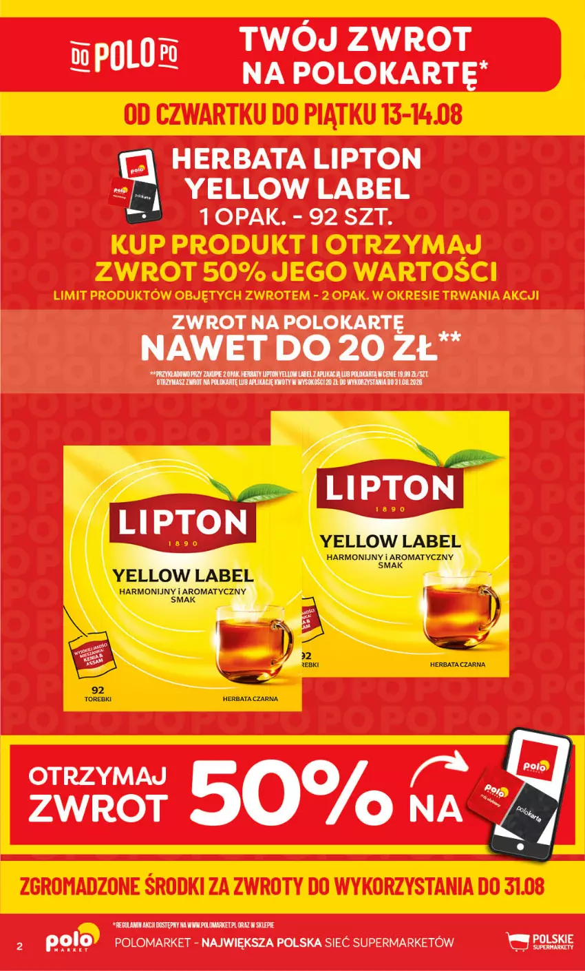 Gazetka promocyjna PoloMarket - Gazetka POLOmarket - ważna 12.08 do 18.08.2026 - strona 2 - produkty: Herbata, Lipton, Sok
