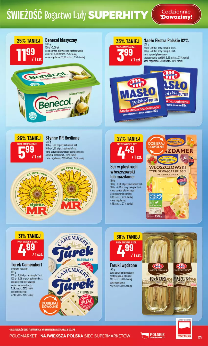 Gazetka promocyjna PoloMarket - Gazetka POLOmarket - ważna 12.08 do 18.08.2026 - strona 25 - produkty: Benecol, Camembert, Cars, Fa, Laur, Masło, Mazdamer, Ser, Słynne, Słynne MR Roślinne, Włoszczowski