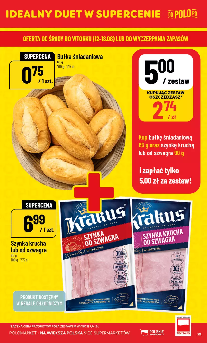 Gazetka promocyjna PoloMarket - Gazetka POLOmarket - ważna 12.08 do 18.08.2026 - strona 39 - produkty: Bułka, Danio, Gra, Szynka