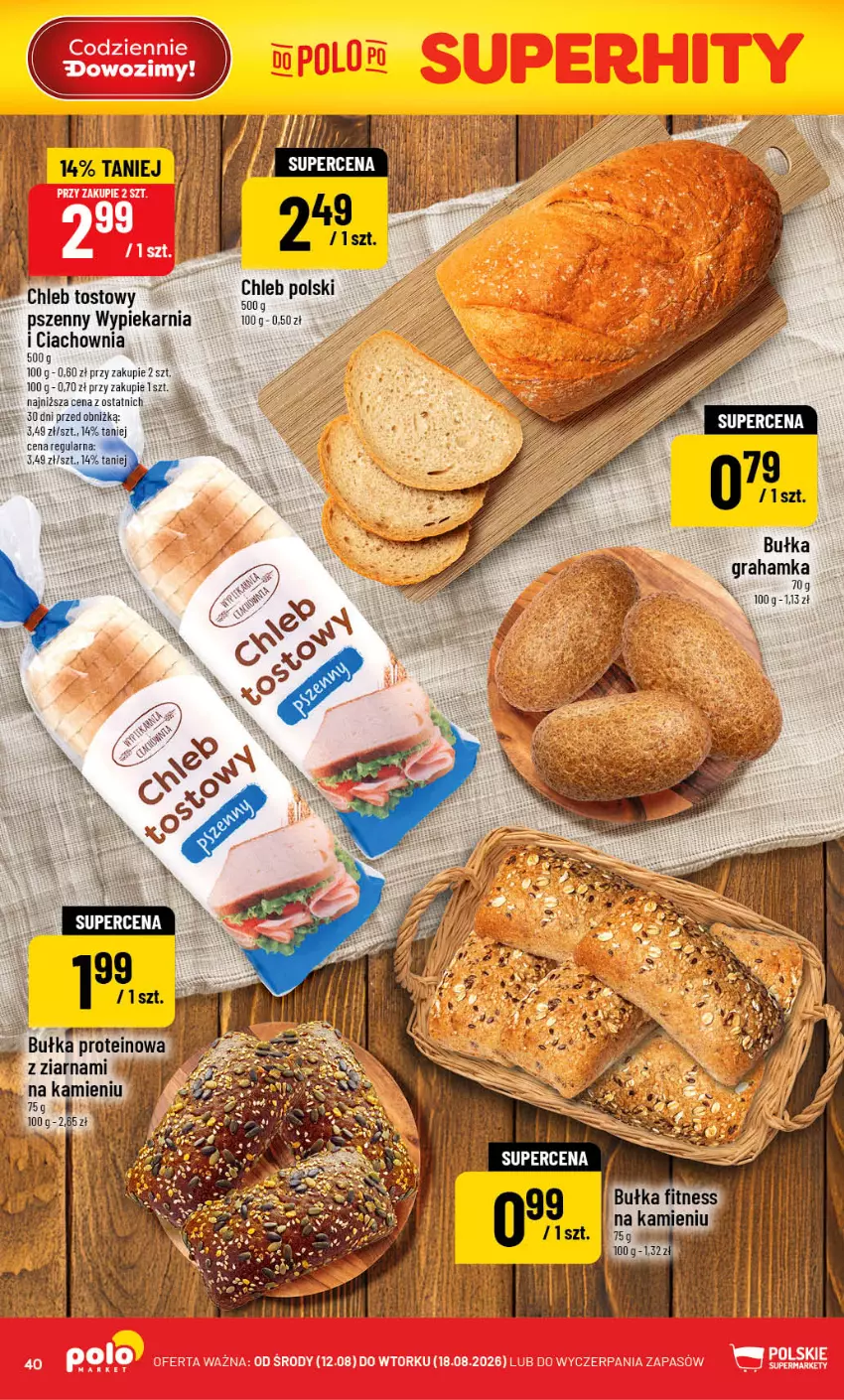 Gazetka promocyjna PoloMarket - Gazetka POLOmarket - ważna 12.08 do 18.08.2026 - strona 40 - produkty: Bułka, Chleb, Chleb tostowy, Gra