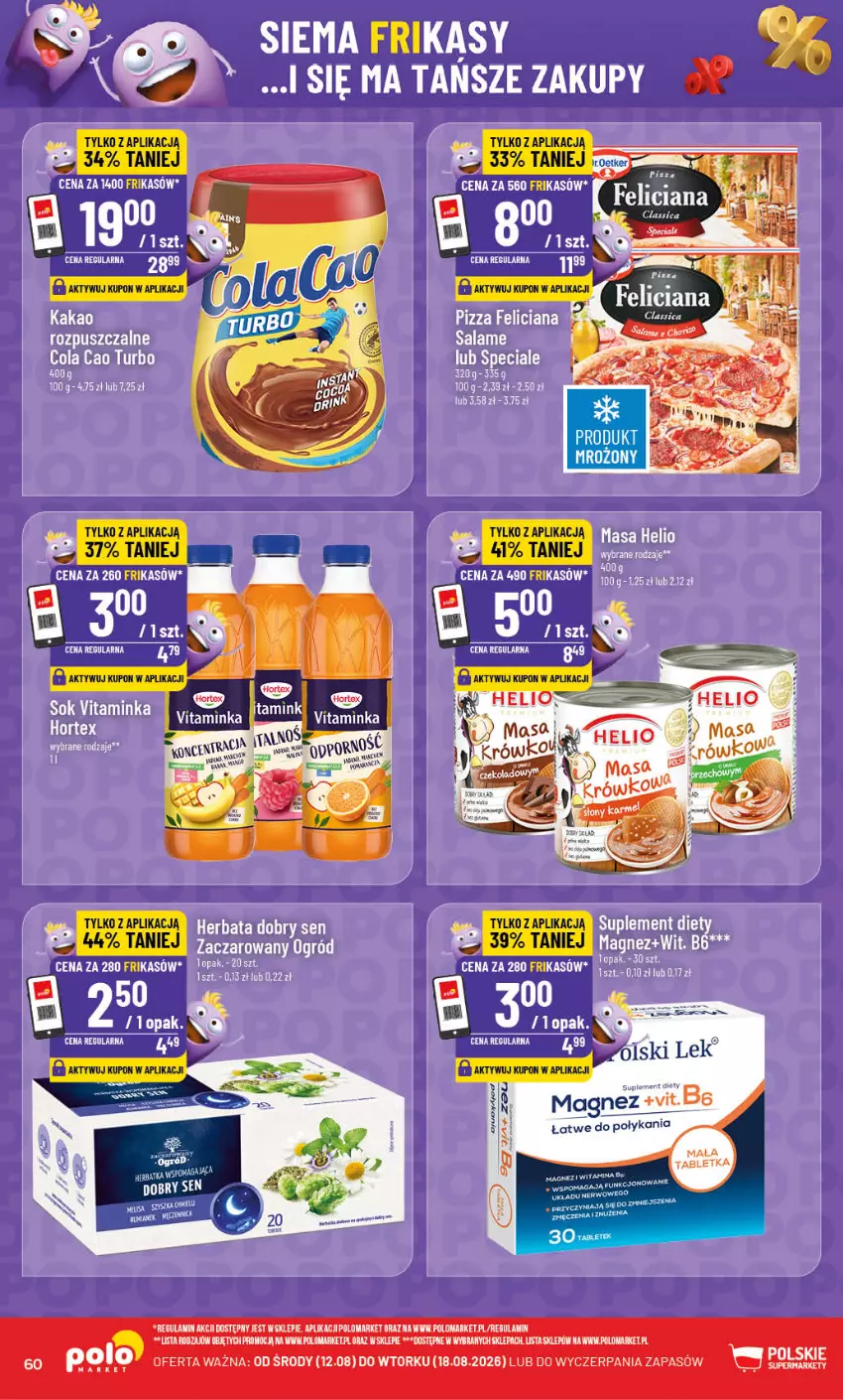 Gazetka promocyjna PoloMarket - Gazetka POLOmarket - ważna 12.08 do 18.08.2026 - strona 60 - produkty: Feliciana, Herbata, Inka, Kakao, LG, Magnez, Ogród, Pizza, Sok, Suplement diety, Tablet