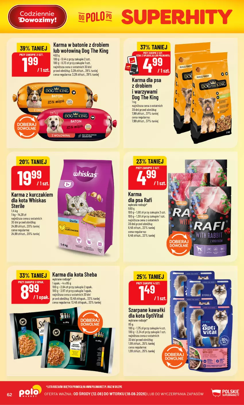 Gazetka promocyjna PoloMarket - Gazetka POLOmarket - ważna 12.08 do 18.08.2026 - strona 62 - produkty: Baton, Kawa, Kurczak, Sheba, Warzywa, Whiskas