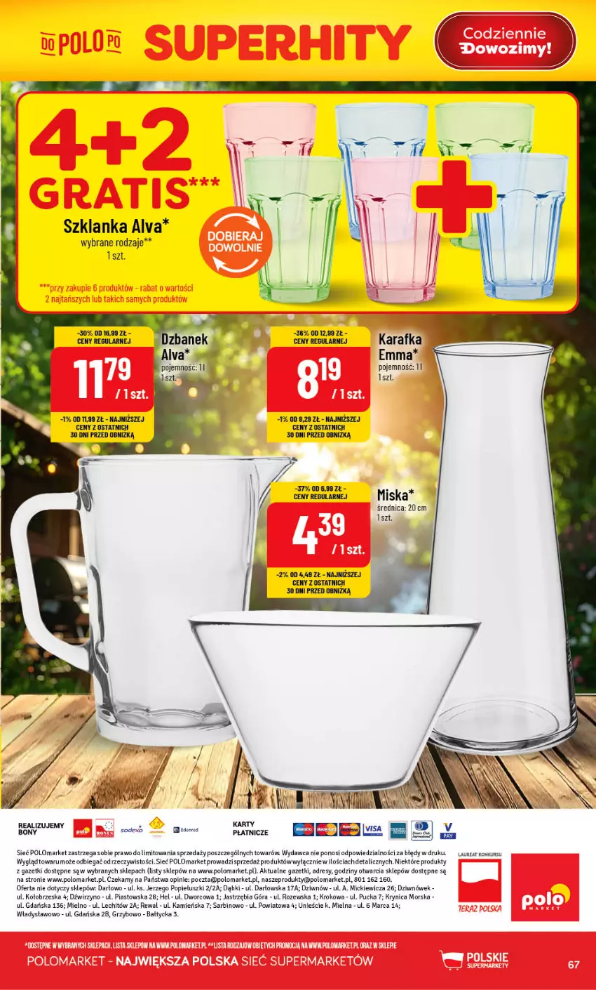Gazetka promocyjna PoloMarket - Gazetka POLOmarket - ważna 12.08 do 18.08.2026 - strona 67 - produkty: Dres, Dzbanek, Karafka, Miska, Piast, Szklanka