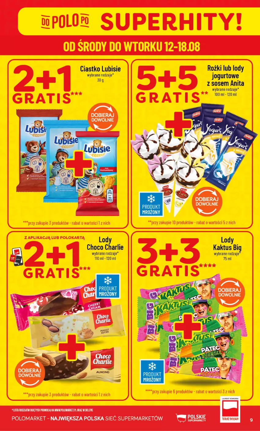 Gazetka promocyjna PoloMarket - Gazetka POLOmarket - ważna 12.08 do 18.08.2026 - strona 9 - produkty: Jogurt, Kaktus, Lody, Lubisie, Sos