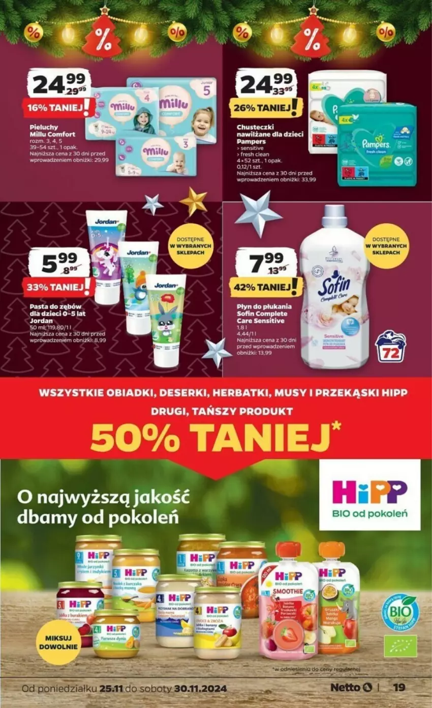 Gazetka promocyjna Netto - ważna 25.11 do 30.11.2024 - strona 11 - produkty: Deser, Dzieci, HiPP, Kask, Mus, Pampers, Pasta do zębów, Ser