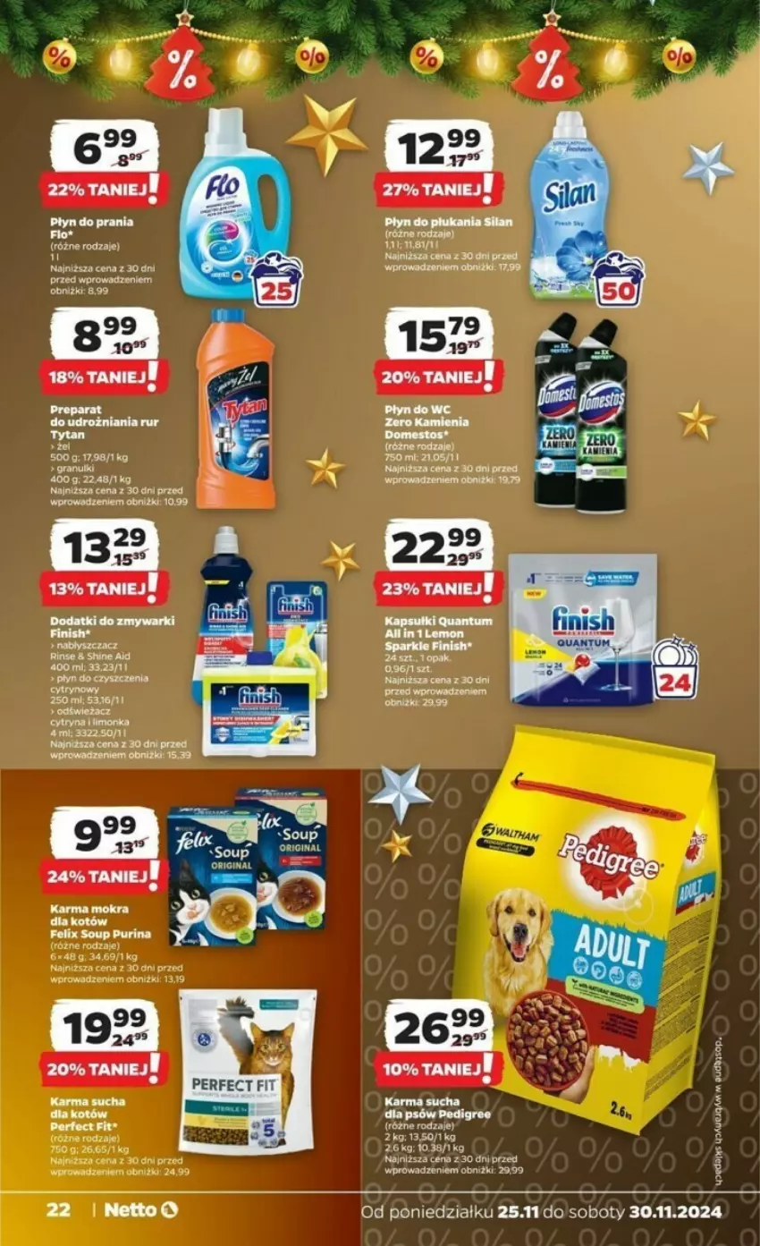 Gazetka promocyjna Netto - ważna 25.11 do 30.11.2024 - strona 15 - produkty: Domestos, Fa, Felix, Gra, Limonka, Pedigree, Płyn do płukania, Pur, Silan, Tytan