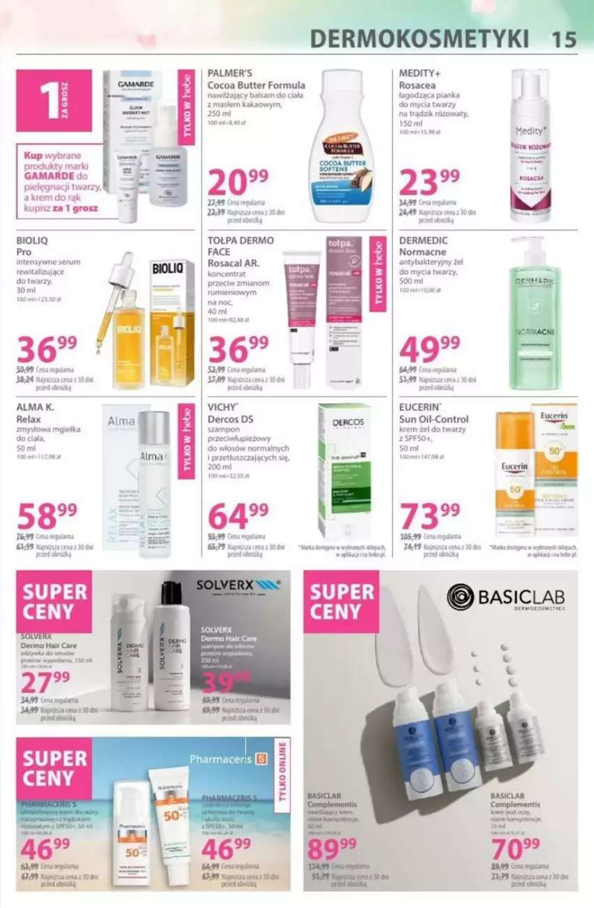 Gazetka promocyjna Hebe - ważna 22.05 do 04.06.2025 - strona 31 - produkty: Acer, Balsam do ciała, Basiclab, Control, Dermedic, Fa, Kakao, Malm, Mus, Nawilżający balsam, Rum, Ser, Serum, Tera, Tołpa, Tran, Vichy