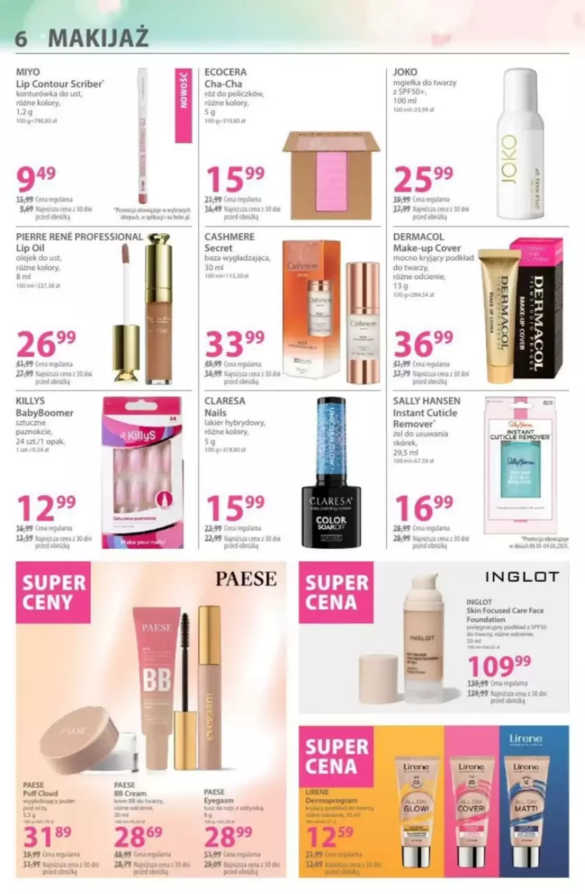 Gazetka promocyjna Hebe - ważna 22.05 do 04.06.2025 - strona 41 - produkty: AEG, Chia, Fa, Foundation, Killys, Lakier, Lakier hybrydowy, Olej, PAESE, Podkład, Puf, Róż do policzków, Sally Hansen