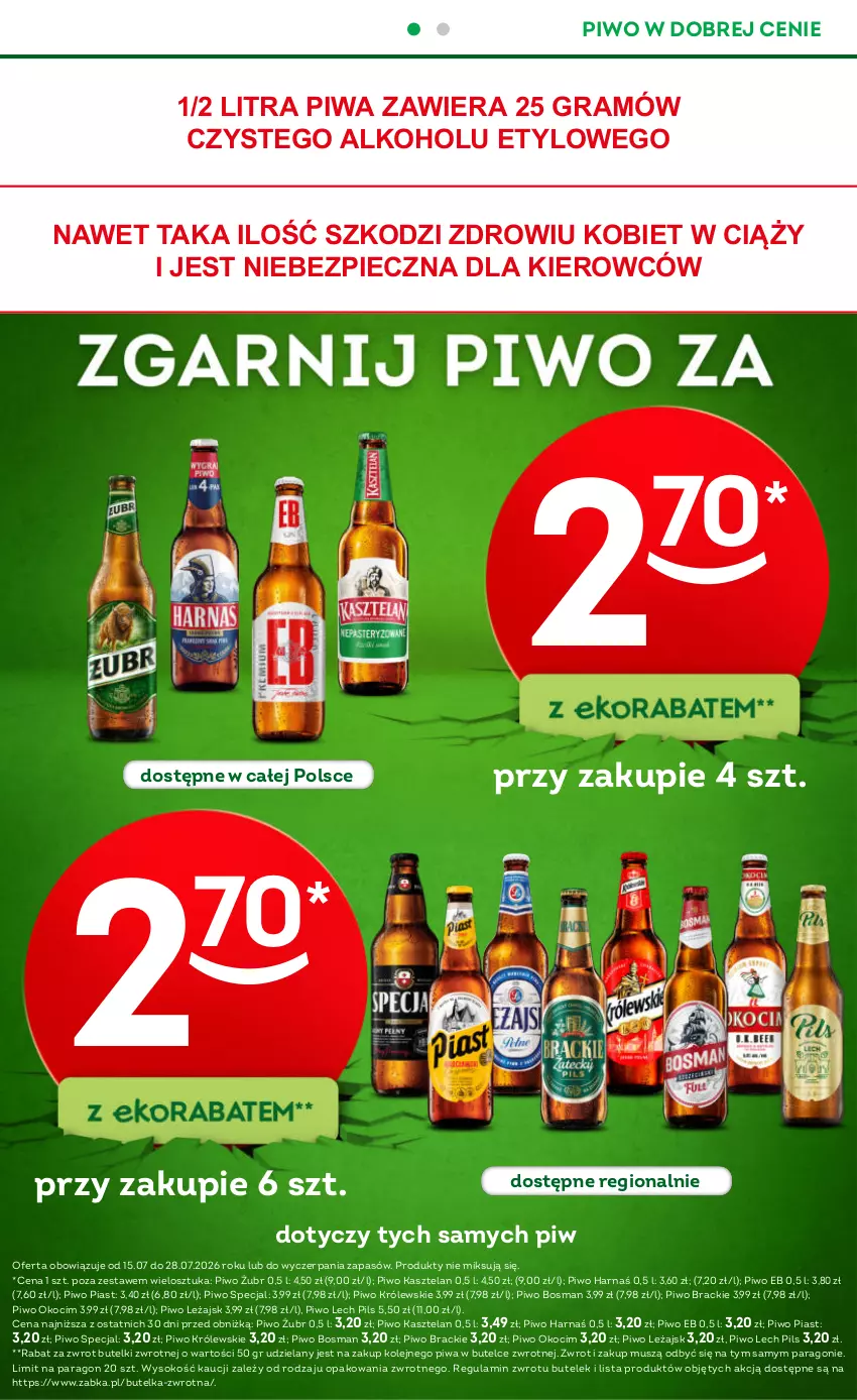 Gazetka promocyjna Żabka - gazetka-promocyjna-29-30-2026 - ważna 15.07 do 28.07.2026 - strona 52 - produkty: Gra, Harnaś, Kasztelan, Koc, Królewski, Mus, Okocim, Olej, Piast, Piec, Piwa, Piwo, Sok