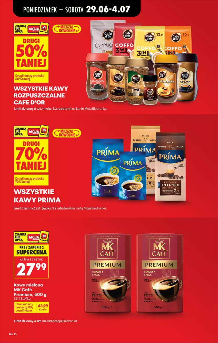 Gazetka promocyjna Biedronka - Od Poniedziałku - ważna 29.06 do 04.07.2026 - strona 16 - produkty: Kawa, Kawa mielona, Prima