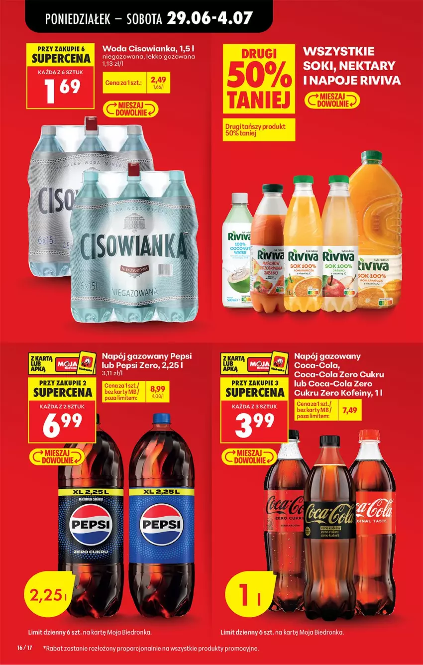 Gazetka promocyjna Biedronka - Od Poniedziałku - ważna 29.06 do 04.07.2026 - strona 20 - produkty: Cisowianka, Coca-Cola, Fa, Napoje, Por, Woda