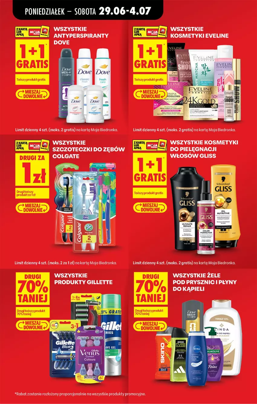 Gazetka promocyjna Biedronka - Od Poniedziałku - ważna 29.06 do 04.07.2026 - strona 23 - produkty: Antyperspirant, Colgate, Dove, Eveline, Gillette, Gra, LG, Por
