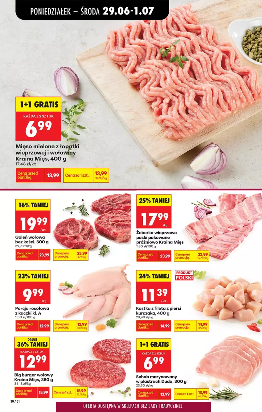 Gazetka promocyjna Biedronka - Od Poniedziałku - ważna 29.06 do 04.07.2026 - strona 36 - produkty: Burger, Duda, Fa, Gra, Kurczak, Mięso, Mięso mielone, Mięso mielone z łopatki wieprzowej, Por