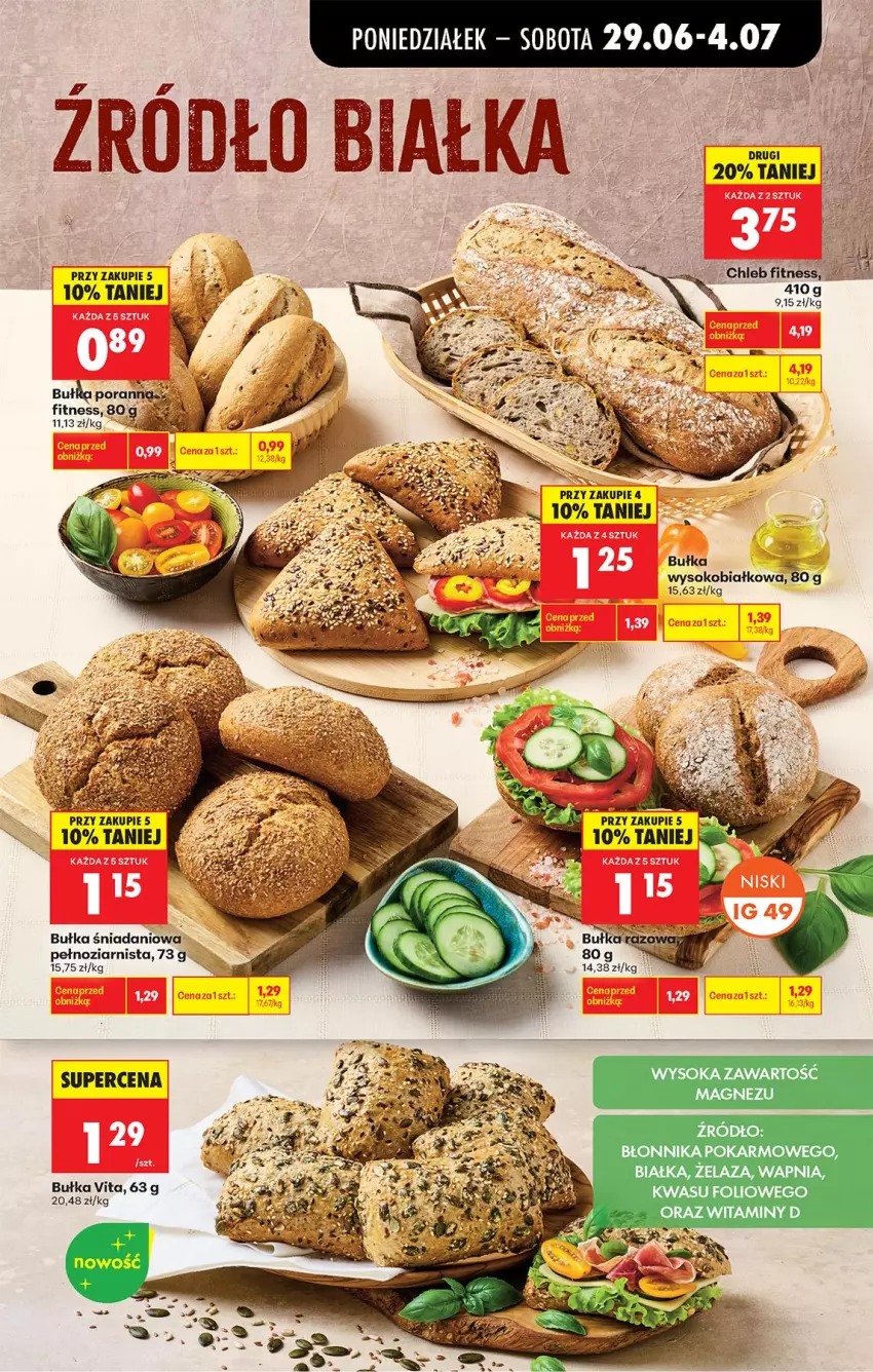 Gazetka promocyjna Biedronka - Od Poniedziałku - ważna 29.06 do 04.07.2026 - strona 39 - produkty: Bułka, Chleb, Danio, Fa, Magnez, Por, Sok