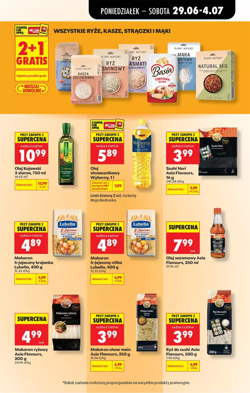 Gazetka promocyjna Biedronka - Od Poniedziałku - ważna 29.06 do 04.07.2026 - strona 53 - produkty: Bell, Bella, Gra, Kujawski, Lubella, Makaron, Makaron ryżowy, Olej, Olej sezamowy, Por, Ryż, Ryż do sushi, Sezam, Sushi, Szal