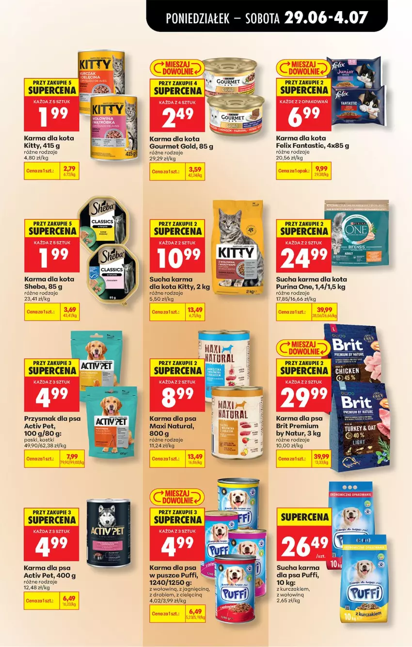 Gazetka promocyjna Biedronka - Od Poniedziałku - ważna 29.06 do 04.07.2026 - strona 77 - produkty: Brit, Fa, Fanta, Felix, Gourmet Gold, Kurczak, Przysmak dla psa, Puf, Pur, Purina, Sheba, Sucha karma