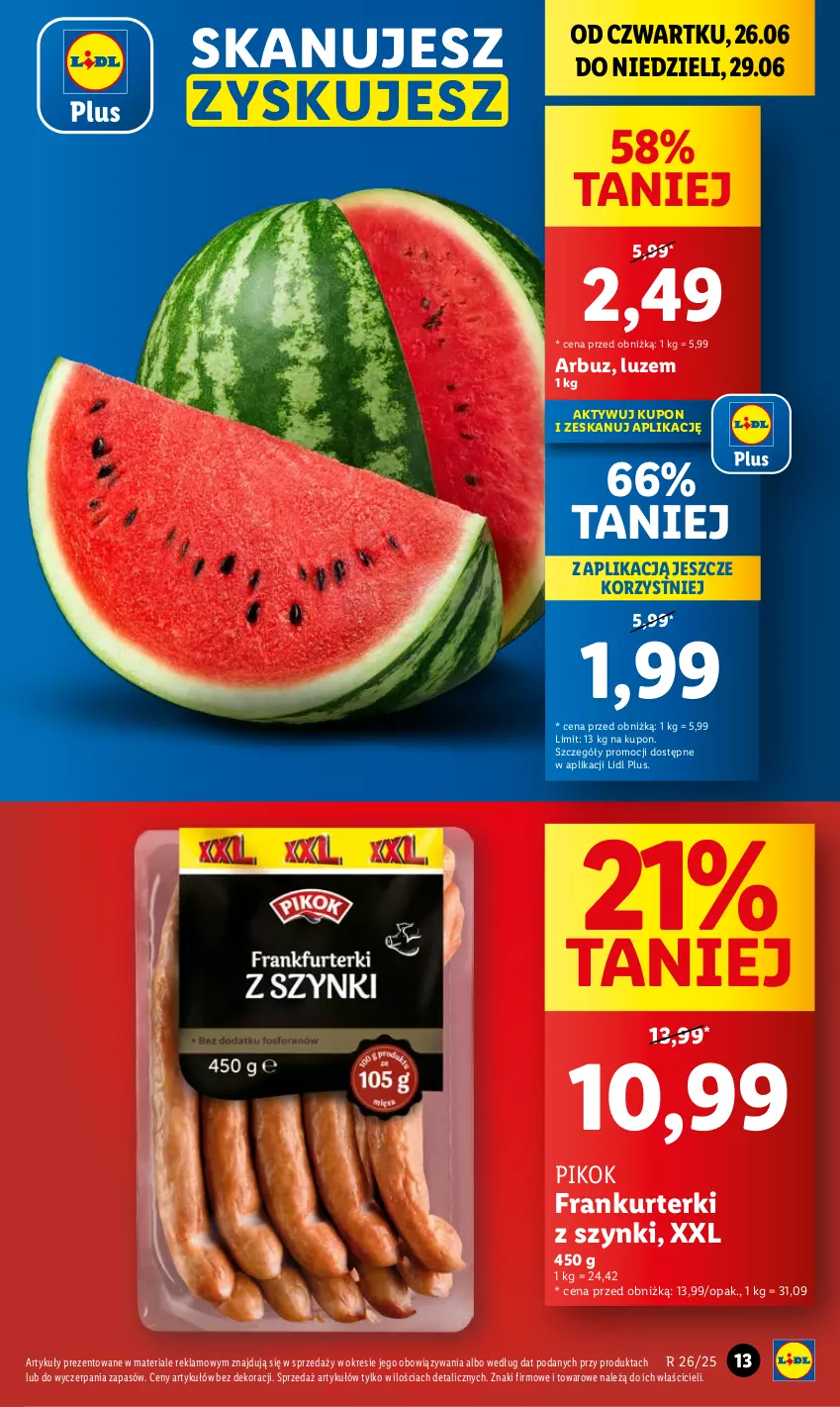 Gazetka promocyjna Lidl - GAZETKA - ważna 26.06 do 29.06.2025 - strona 13 - produkty: Arbuz, PIKOK