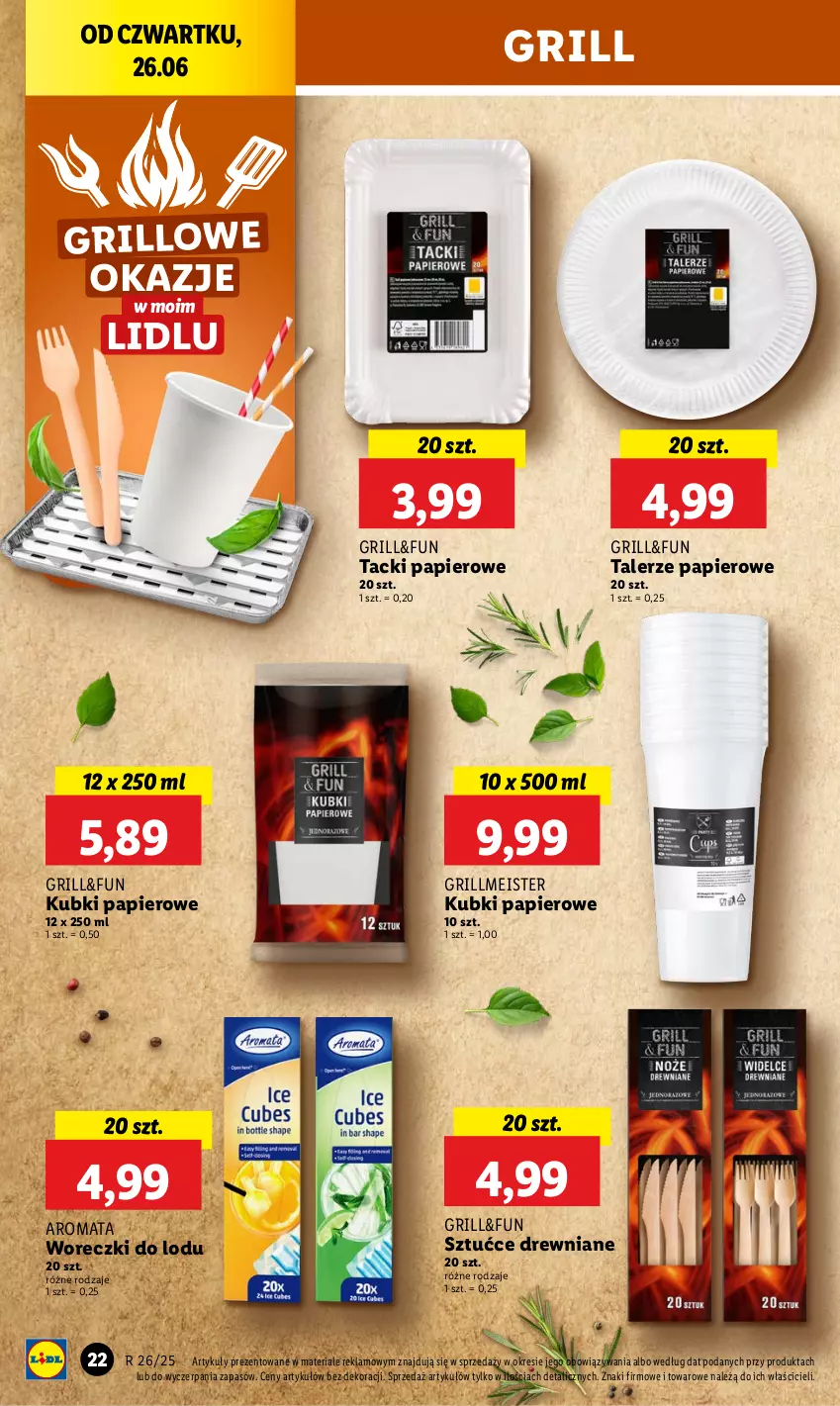 Gazetka promocyjna Lidl - GAZETKA - ważna 26.06 do 29.06.2025 - strona 26 - produkty: Grill, Papier, Talerz, Woreczki do lodu