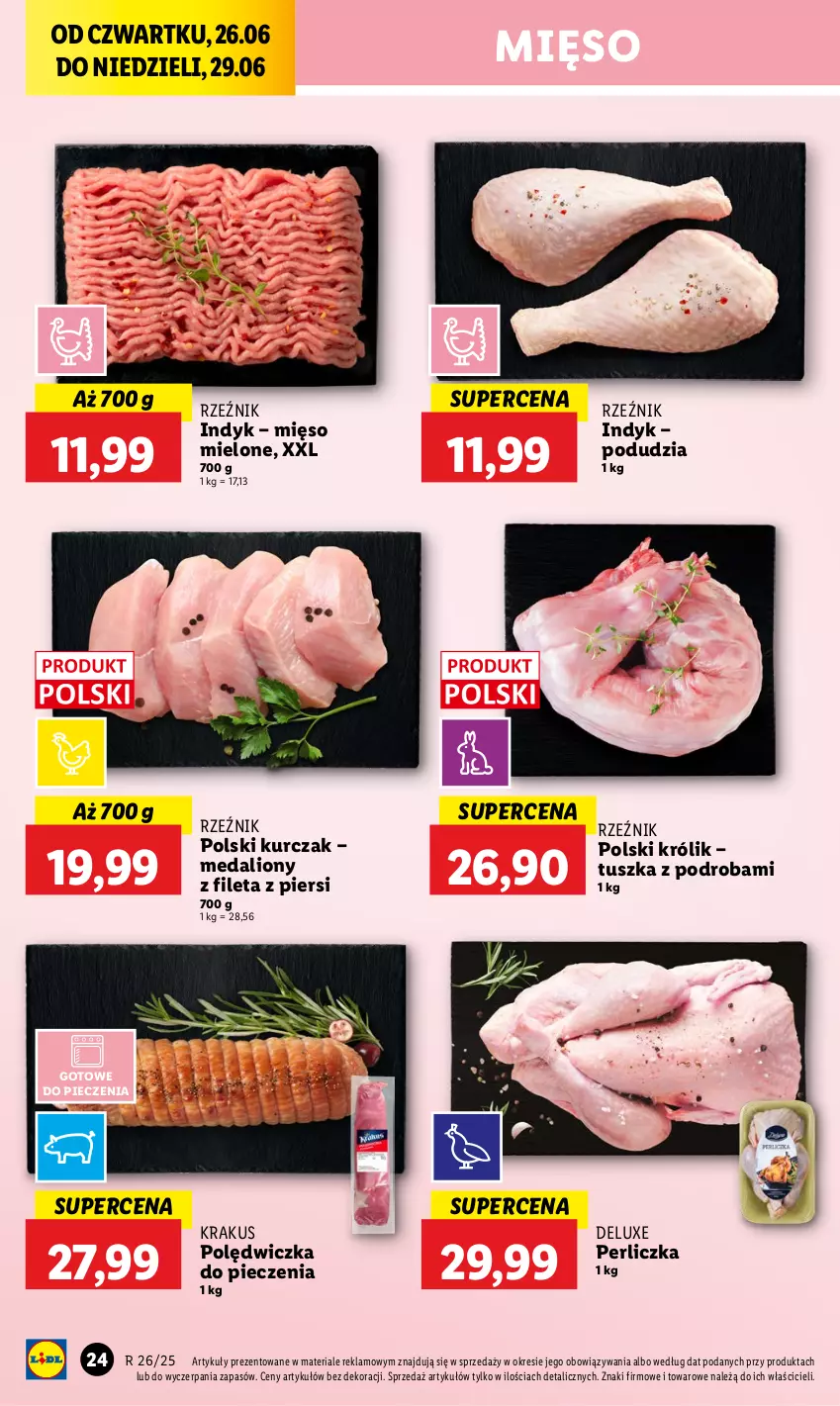 Gazetka promocyjna Lidl - GAZETKA - ważna 26.06 do 29.06.2025 - strona 28 - produkty: Krakus, Królik, Kurczak, Lion, Mięso, Mięso mielone, Perliczka, Piec, Tusz