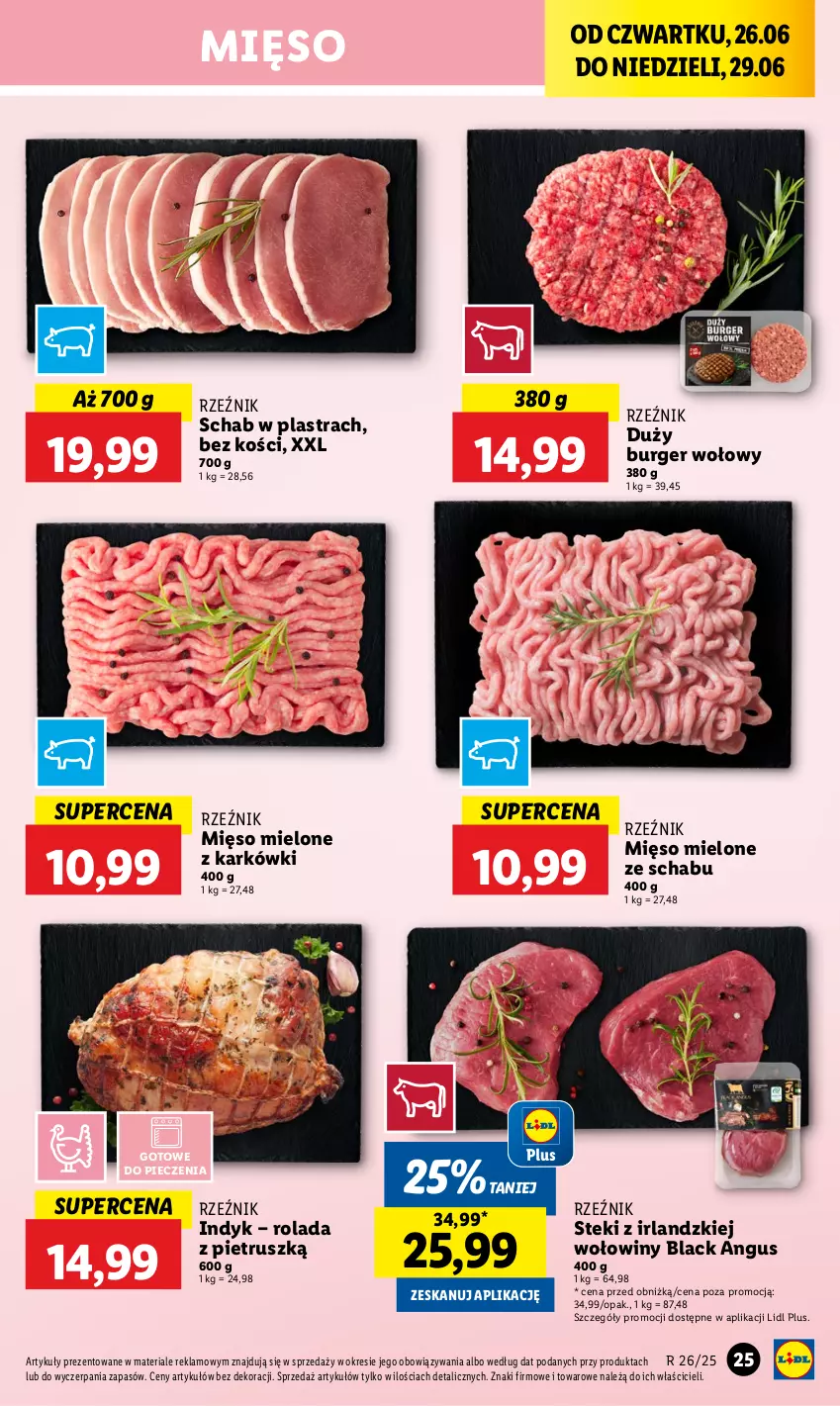 Gazetka promocyjna Lidl - GAZETKA - ważna 26.06 do 29.06.2025 - strona 29 - produkty: Burger, Lack, Mięso, Mięso mielone, Piec, Rolada, Stek