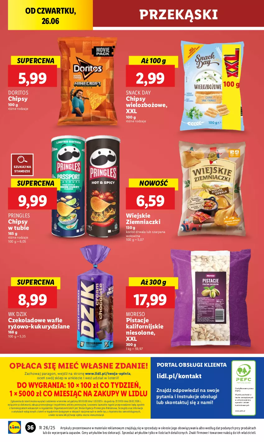 Gazetka promocyjna Lidl - GAZETKA - ważna 26.06 do 29.06.2025 - strona 44 - produkty: Chipsy, Gra, Koc, Laur, Mola, Pistacje, Por, Portal, Pringles, Ryż, Wafle, Wołowina