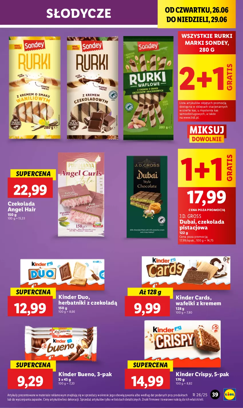 Gazetka promocyjna Lidl - GAZETKA - ważna 26.06 do 29.06.2025 - strona 47 - produkty: Czekolada, Gra, Herbatniki, Kinder, Kinder Bueno, Rurki