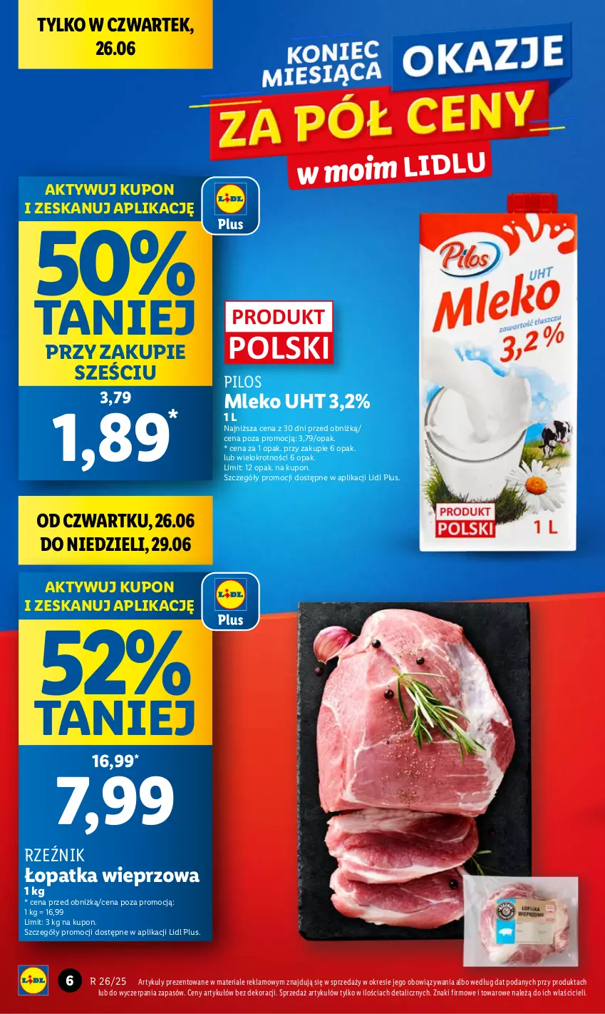 Gazetka promocyjna Lidl - GAZETKA - ważna 26.06 do 29.06.2025 - strona 6 - produkty: Mleko, Pilos