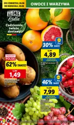 Gazetka promocyjna Lidl - GAZETKA - Gazetka - ważna od 29.06 do 29.06.2025 - strona 20 - produkty: Warzywa, Ziemniaki, Winogrona, Winogrona bezpestkowe, Owoce, Wino, Grejpfrut