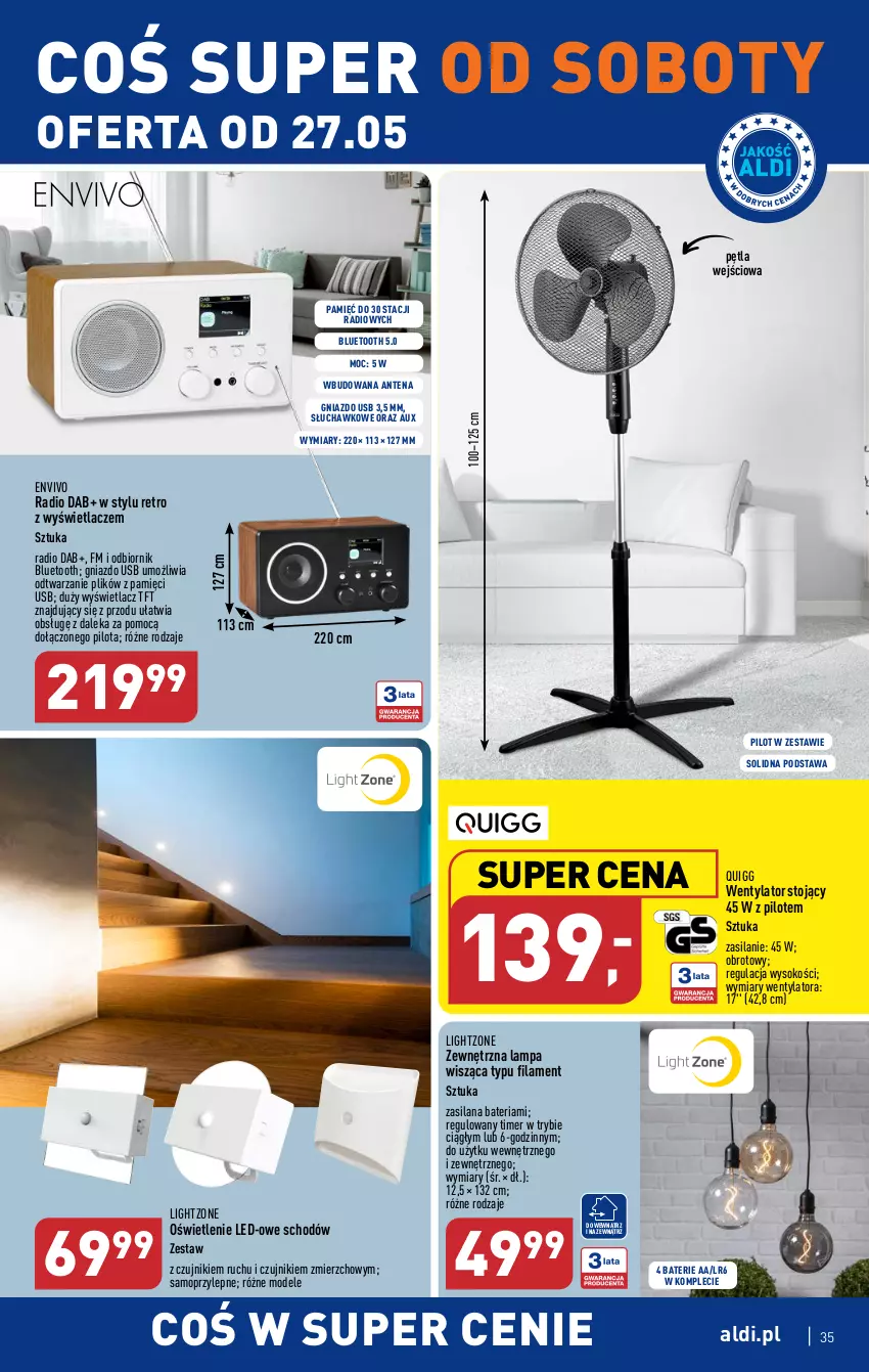 Gazetka promocyjna Aldi - Pełen katalog - ważna 22.05 do 27.05.2023 - strona 35 - produkty: Bateria, Lampa, Lampa wisząca, LANA, Mop, Silan, Sok