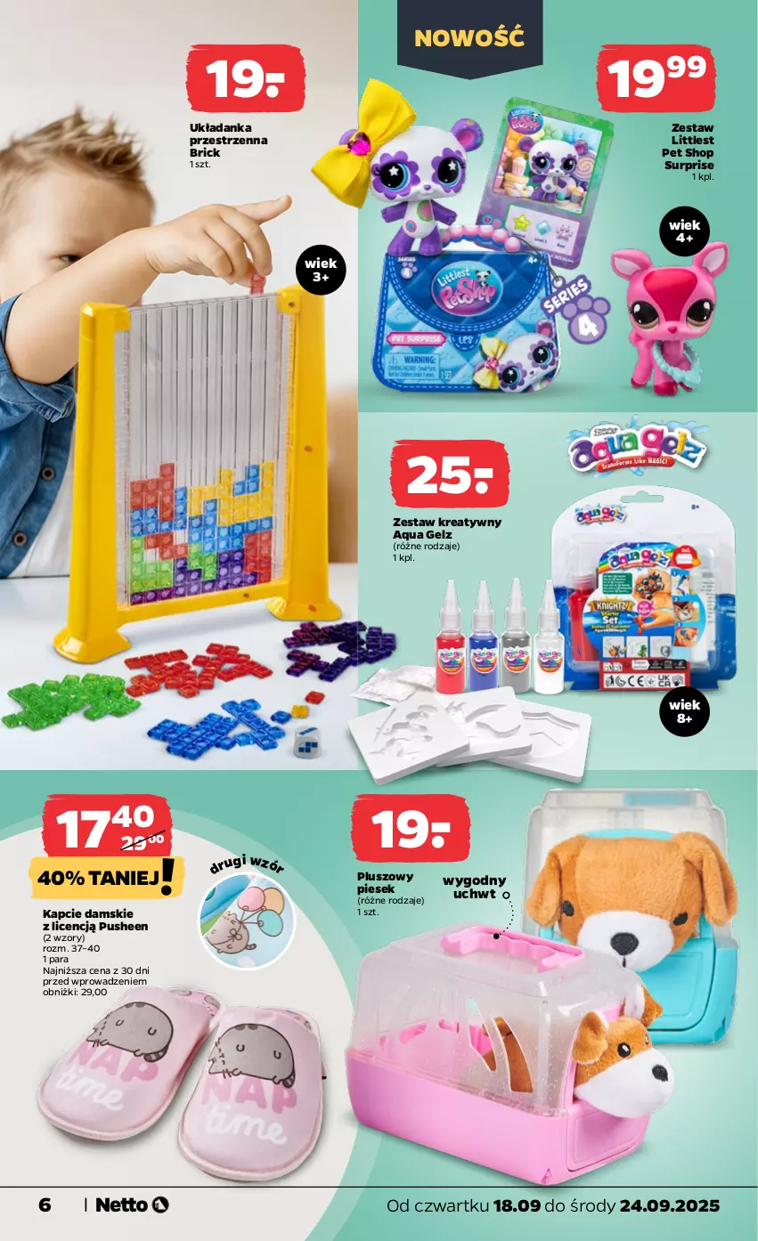 Gazetka promocyjna Netto - Od Czwartku Przemysłowa - ważna 18.09 do 24.09.2025 - strona 6 - produkty: Kapcie, Littlest Pet Shop, Układanka