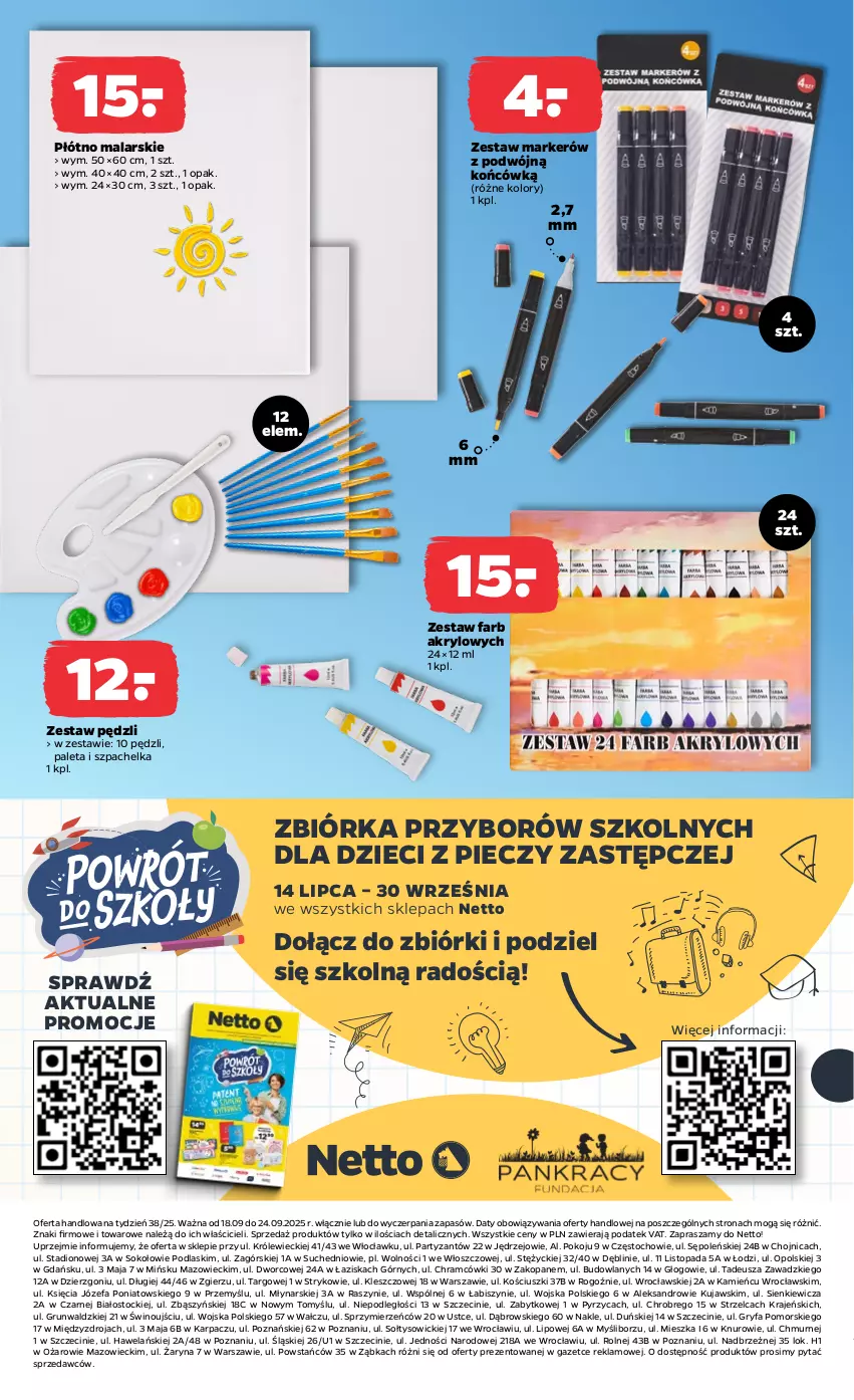 Gazetka promocyjna Netto - Od Czwartku Przemysłowa - ważna 18.09 do 24.09.2025 - strona 8 - produkty: Dzieci, Fa, Gry, Karp, Kujawski, Marker, Paleta, Piec, Płótno malarskie, Podlaski, Sok, Stock, Top, Wino, Zestaw pędzli